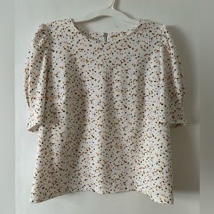 White Blouse w/ Speckled Dots